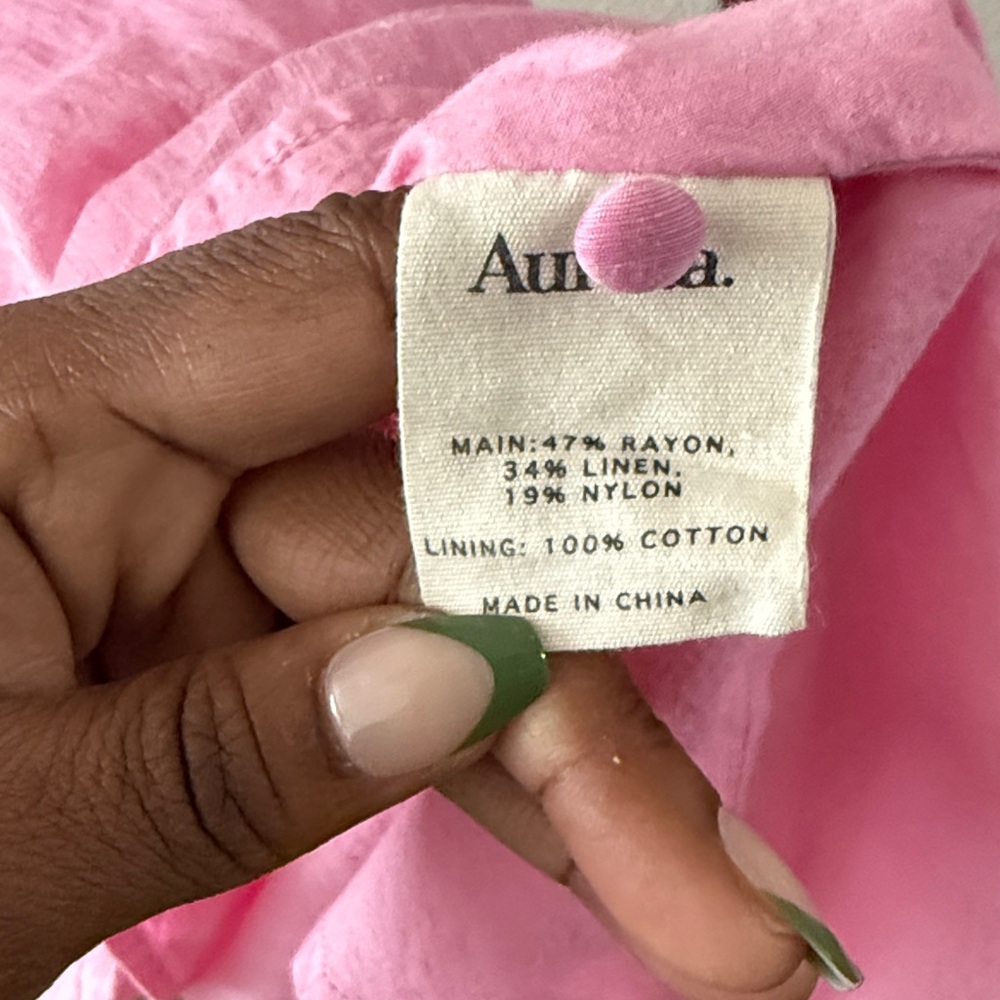 Anthropologie Aureta Dress Pink Flutter Ruffle Sleeve Mini Dress Size S - Picture 4 of 6
